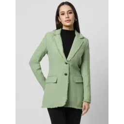Van Heusen Green Self Pattern Long Jacket-picture-22