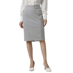 Van Heusen Grey Checks Skirt-picture-15