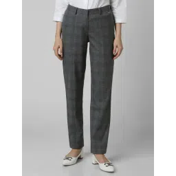 Van Heusen Grey Chequered Formal Pants-picture-40