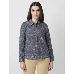 Van Heusen Grey Cotton Floral Print Formal Shirt-picture-30