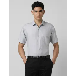 Van Heusen Grey Cotton Regular Fit Self Pattern Shirt-picture-45