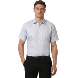 Van Heusen Grey Cotton Regular Fit Texture Shirt-picture-29