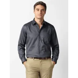 Van Heusen Grey Cotton Regular Fit Texture Shirt-picture-38