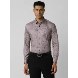 Van Heusen Grey Cotton Slim Fit Floral Print Shirt-picture-20