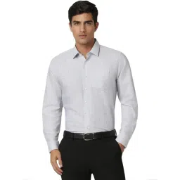 Van Heusen Grey Cotton Slim Fit Self Pattern Shirt-picture-48