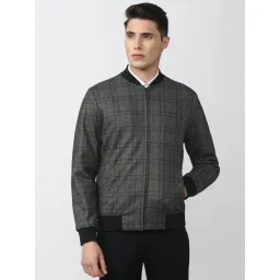 Van Heusen Grey Regular Fit Checks Jacket-picture-39