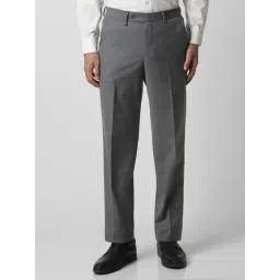 Van Heusen Grey Regular Fit Texture Trousers-picture-24