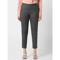 Van Heusen Grey Self Pattern Trousers-picture-10