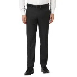 Van Heusen Grey Slim Fit Self Pattern Trousers-picture-43