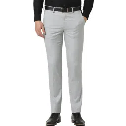 Van Heusen Grey Slim fit Solid Trousers-picture-40