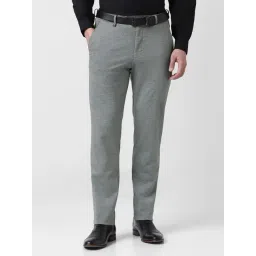 Van Heusen Grey Slim Fit Textured Trousers-picture-24