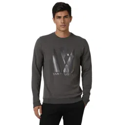 Van Heusen Grey Slim fit Typography Sweatshirts-picture-45