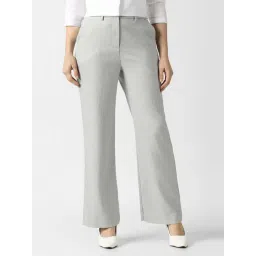 Van Heusen Grey Straight Fit Textured Trousers-picture-45