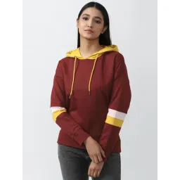Van Heusen Maroon Cotton Printed Hoodie-picture-37