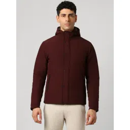 Van Heusen Maroon Cotton Regular Fit Hooded Jacket-picture-39