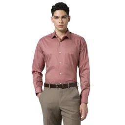 Van Heusen Maroon Cotton Regular Fit Polka Dot Shirt-picture-15