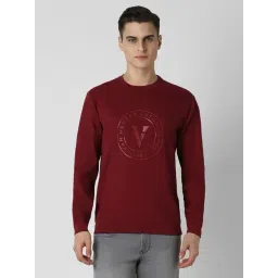 Van Heusen Maroon Cotton Regular fit Print Casual Sweatshirt-picture-28