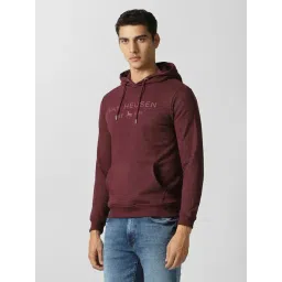 Van Heusen Maroon Cotton Regular Fit Printed Hooded Sweatshirt-picture-38