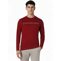 Van Heusen Maroon Cotton Regular Fit Printed Sweatshirt-picture-29