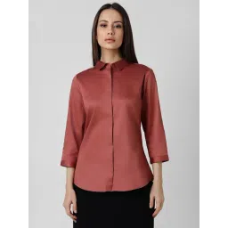 Van Heusen Maroon Cotton Regular Fit Shirt-picture-30