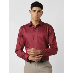Van Heusen Maroon Cotton Regular Fit Shirt-picture-33