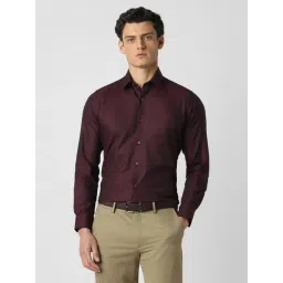 Van Heusen Maroon Cotton Regular Fit Shirt-picture-17