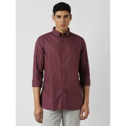 Van Heusen Maroon Cotton Slim Fit Shirt-picture-20