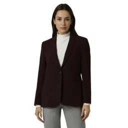 Van Heusen Maroon Plain Blazers-picture-11