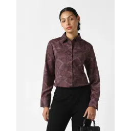 Van Heusen Maroon Regular Fit Printed Formal Shirt-picture-29