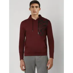 Van Heusen Maroon Regular Fit Printed Hooded Sweatshirt-picture-38