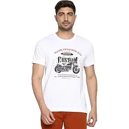 van heusen Men Athleisure Crew Neck Regular Fit T-Shirt - Short Sleeve, Chest Graphic_60096_White Nv_XL-picture-27
