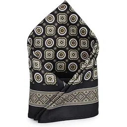van heusen Men Black Print Party Pocket Square-picture-34