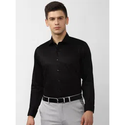Van Heusen Men Black Solid Slim Fit Cotton Formal Shirt-picture-33