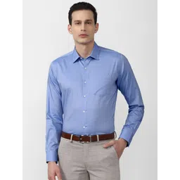 Van Heusen Men Blue Pure Cotton Formal Shirt-picture-12