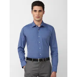 Van Heusen Men Blue Slim Fit Cotton Formal Shirt-picture-25