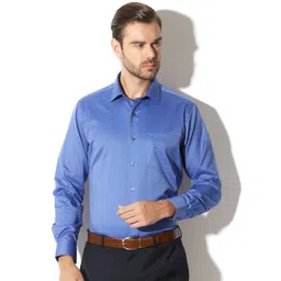 Van Heusen Men Blue Slim Fit Solid Formal Shirt-picture-23