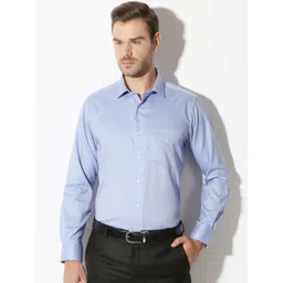 Van Heusen Men Blue Slim Fit Solid Formal Shirt-picture-24