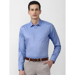 Van Heusen Men Blue Solid Cotton Formal Shirt-picture-27