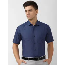 Van Heusen Men Blue Solid Formal Shirt-picture-17