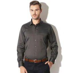 Van Heusen Men Charcoal Slim Fit Solid Formal Shirt-picture-40