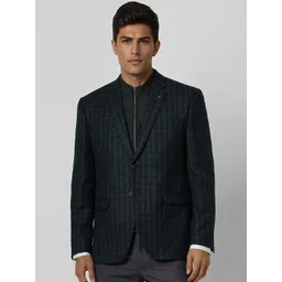 Van Heusen Men Checked Long Sleeves Slim-Fit Single Breasted Blazes-picture-20