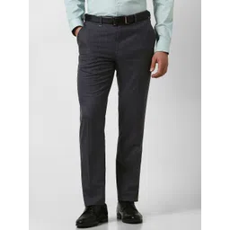 Van Heusen Men Checked Mid-Rise Slim Fit Trousers-picture-14