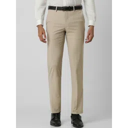 Van Heusen Men Cotton Flat-Front Slim Fit Formal Trousers-image-20