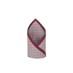 Van Heusen Men Cream Coloured & Red Printed Pocket Square-picture-40