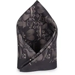 van heusen Men Grey Print Party Pocket Square-picture-14