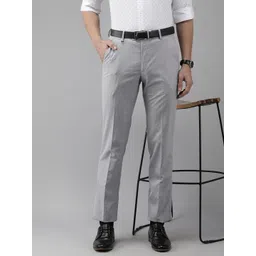 Van Heusen Men Grey Textured Slim Fit Trousers-image-45
