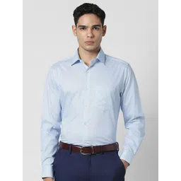 Van Heusen Men Micro Checks Printed Pure Cotton Formal Shirt-picture-15