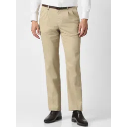 Van Heusen Men Mid Rise Regular Fit Pleated Formal Trousers-picture-23