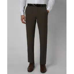 van heusen Men Mid-Rise Slim Fit Flat-Front Trousers-picture-47