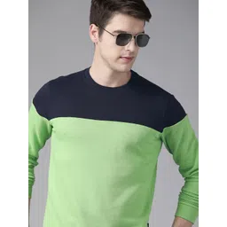 Van Heusen Men Navy Blue Colourblocked Sweatshirt-picture-31